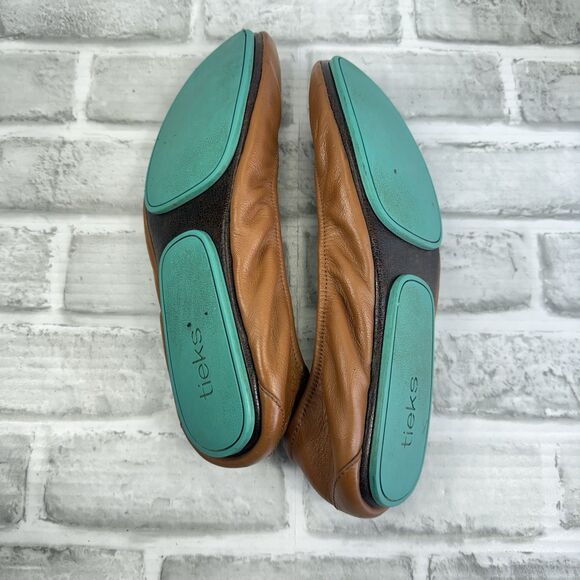 Tieks Women's 10 Chestnut Leather The Ballet Flat Matte Full Grain Comfort Shoes - Picture 8 of 15